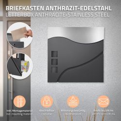 ML-DESIGN Standbriefkasten Briefkasten Postkasten mit Zeitungsfach, günstig online kaufen