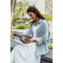 hutch&putch Langarmbluse Musselin Oversize Bluse - günstig online kaufen