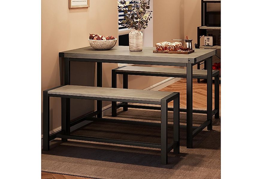 GarveeMore Essgruppe 3er-set, 3-tlg., esstisch mit 2 bänken günstig online kaufen