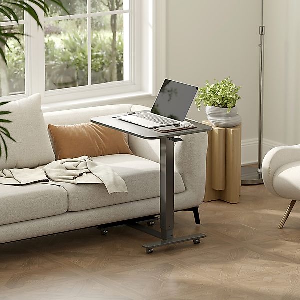 HOMCOM Schreibtisch mit 4 Rollen (Stehpult, günstig online kaufen