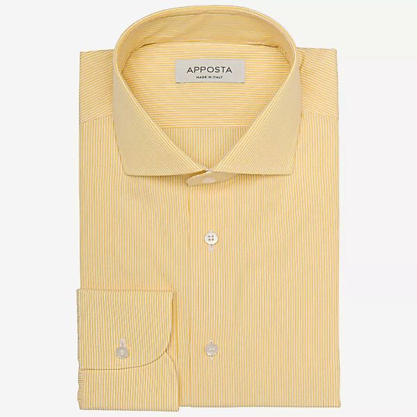 Hemd  streifen  gelb 100% reine baumwolle leinwandbindung, kragenform  mode günstig online kaufen