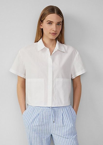 s.Oliver Kurzarmbluse Bluse Verkürzte Hemdbluse im Relaxed Fit mit aufgeset günstig online kaufen