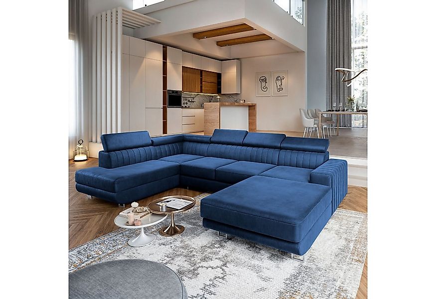 Masseno Ecksofa SIENA mit Schlaffunktion U-Form, Sofa mit Bettkasten günstig online kaufen