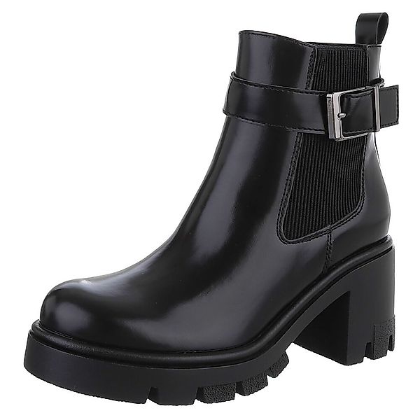 Ital-Design Elegante Chelsea Boots mit Blockabsatz günstig online kaufen