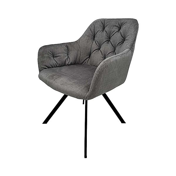 MeGusta Moderner Stuhl Drehstuhl 2er-Set Grau Polsterstuhl Esszimmerstuhl m günstig online kaufen