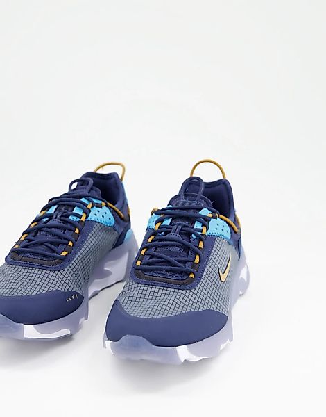 Nike – React Live – Sneaker in Blau und Gelb günstig online kaufen