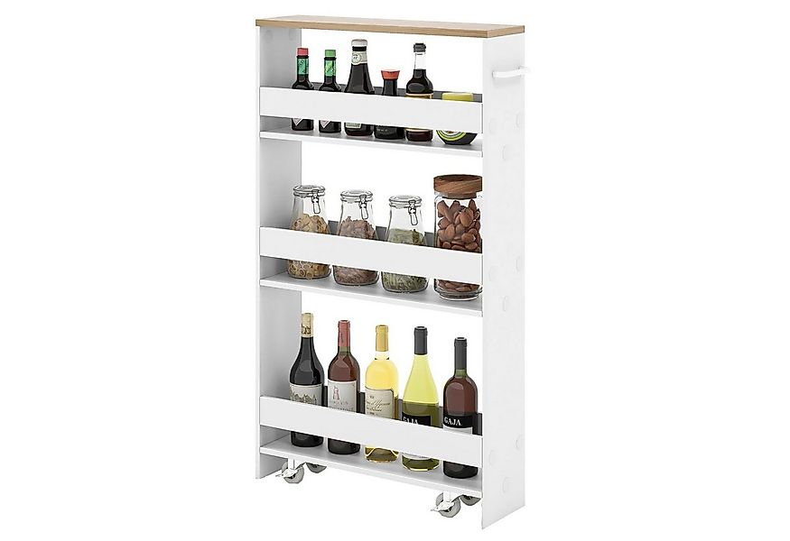 KOMFOTTEU Regalwagen Nischenregal, 4 Ebenen, mit Griff günstig online kaufen