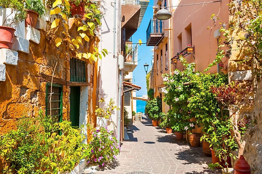 Papermoon Fototapete »CHANIA KRETA-GASSE«, beschichtet-gemustert günstig online kaufen