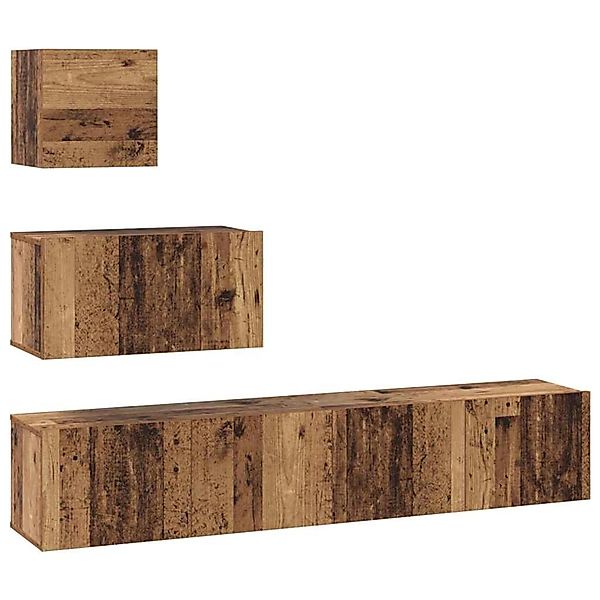 vidaXL TV-Schrank-Set 4-Tlg Altholz 80 x 30 x 30 cm Holzwerkstoff 3393435 günstig online kaufen