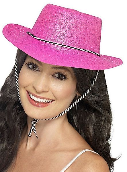 Metamorph Kostüm Glitzer Cowboyhut pink, Rosa Glanz und Glitter: da wird Wi günstig online kaufen