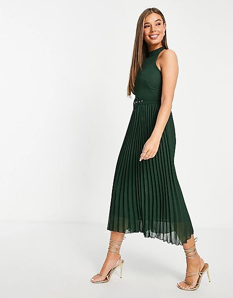 Style Cheat – Plissiertes Midaxi-Kleid in Smaragdgrün günstig online kaufen