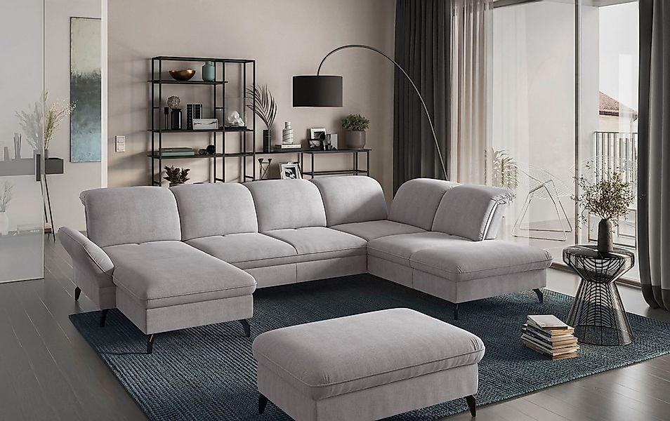 sit&more Wohnlandschaft Leandro U-Form, Wahlweise mit Bett-, Kopfteil - und günstig online kaufen