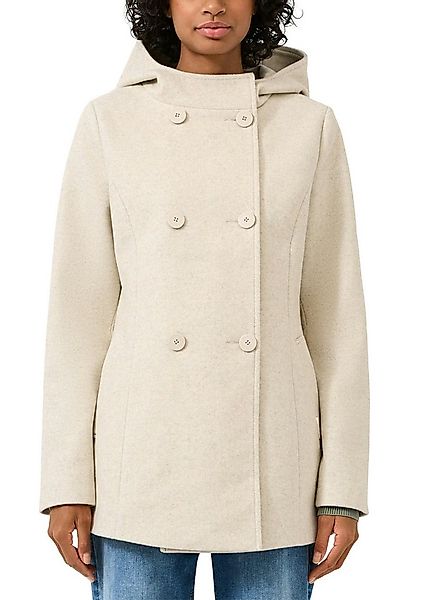 QS Kapuzenfleecejacke mit doppelter Knopfleiste günstig online kaufen