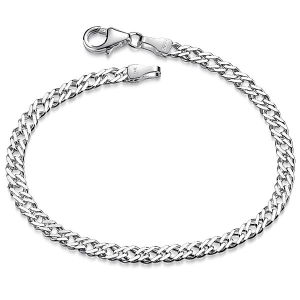 Materia Armkette Damen Silber Zwillings-Panzerkette 3,9mm günstig online kaufen