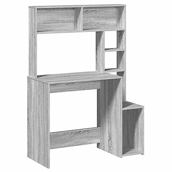 vidaXL Schreibtisch mit Regal Grau Sonoma 100x45x140 cm Holzwerkstoff 86044 günstig online kaufen