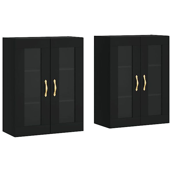 vidaXL Sideboard Wandschränke 2 Stk. Schwarz günstig online kaufen