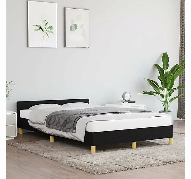furnicato Bett Bettgestell mit Kopfteil Schwarz 120x200 cm Stoff günstig online kaufen