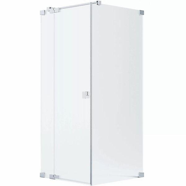 Schöner Wohnen Eckdusche Drehtür m. Festteil u. Seitenwand Silber 90x90x200 günstig online kaufen