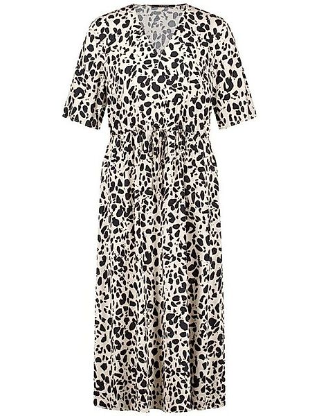 Taifun Midikleid – Kleid mit 3/4-Ärmeln, V-Ausschnitt und Animal Print günstig online kaufen