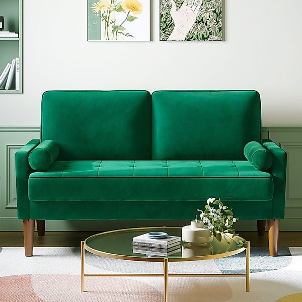 OUNUO 2-Sitzer Couch 2 Sitzer, Samt günstig online kaufen