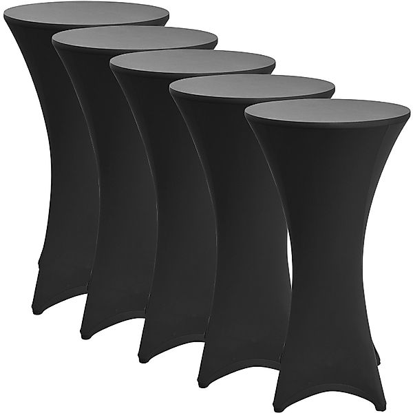 Beautissu Stella Stehtischhusse Ø 70cm Schwarz 5tlg günstig online kaufen