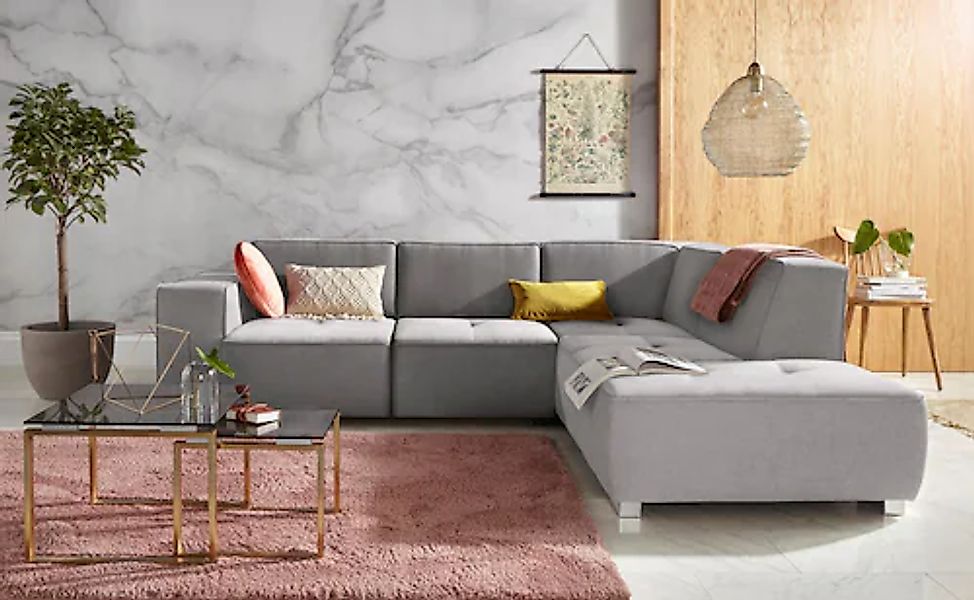Home affaire Ecksofa »Sapporo L-Form« wahlweise Bettfunktion oder Sitztiefe günstig online kaufen