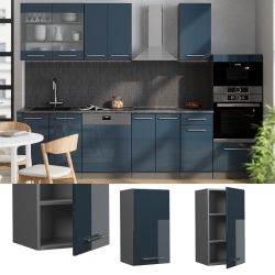 Vicco Hängeschrank Fame-Line, Dunkelblau Hochglanz/Anthrazit, 40 günstig online kaufen
