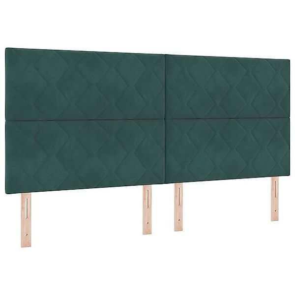 vidaXL Bett Boxspringbett mit Matratze Dunkelgrün 200x200 cm Samt (1-tlg) günstig online kaufen