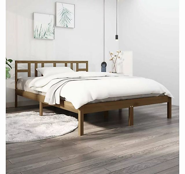 furnicato Bett Massivholzbett Honigbraun 200x200 cm günstig online kaufen