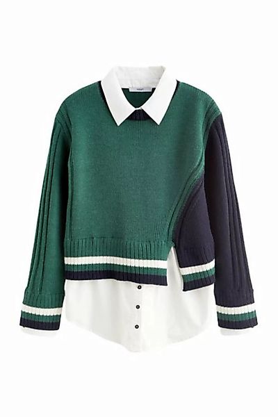 Next 2-in-1-Pullover Langärmliger Pullover im Hemd-Lagenlook (1-tlg) günstig online kaufen