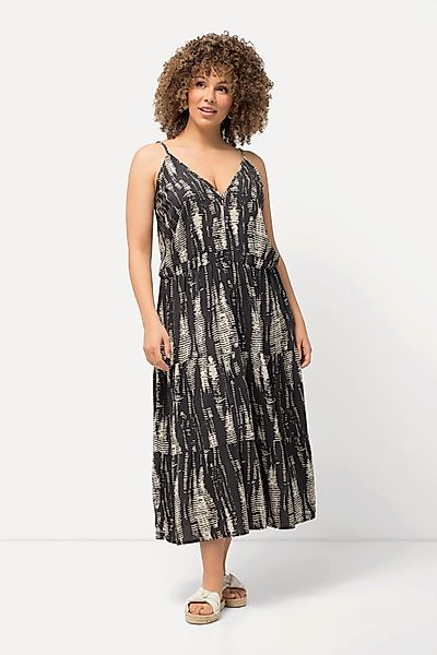 Ulla Popken Maxikleid Midikleid V-Ausschnitt Triangel-Schalen günstig online kaufen