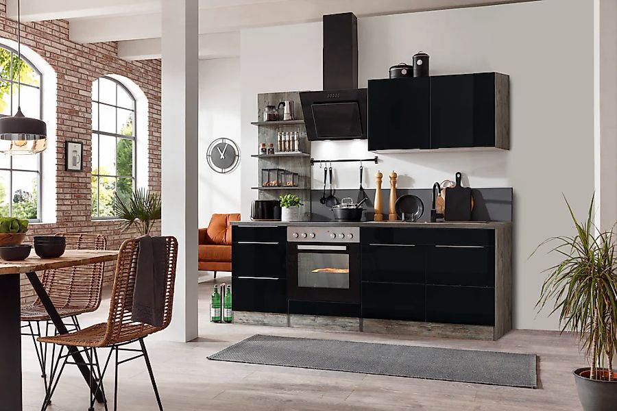 KOCHSTATION Küchenzeile "KS-Brindisi" Breite 210 cm, wahlweise mit E-Geräte günstig online kaufen