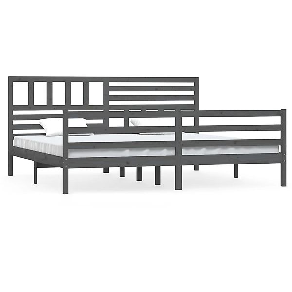 vidaXL Massivholzbett Grau 200x200 cm1053229 günstig online kaufen