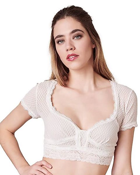 Krüger Madl Dirndlbluse Dirndlbluse 'Novalee' Kurzarm 311565, Ecru günstig online kaufen