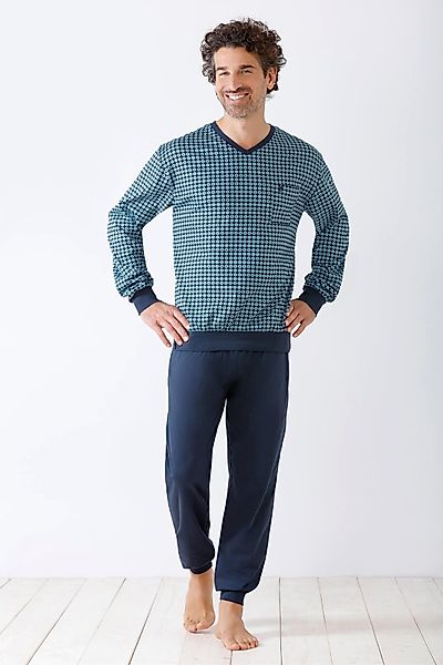 Hajo Schlafanzug Herren Schlafanzug mit Bündchen günstig online kaufen