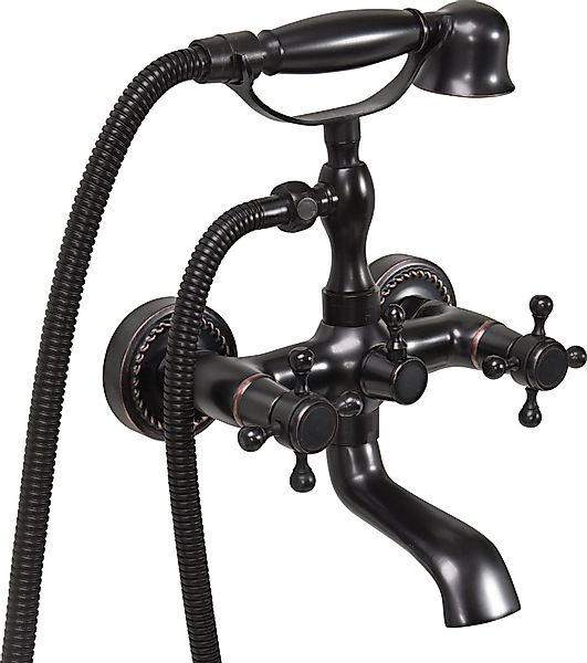 TRIZERATOP Wannenarmatur Badewannenarmatur RETRO BLACK, Duscharmatur günstig online kaufen