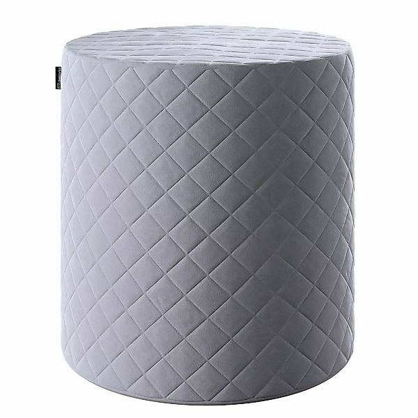 Pouf Barrel gesteppt, grau, ø 40 x 40 cm, Velvet (704-24) günstig online kaufen