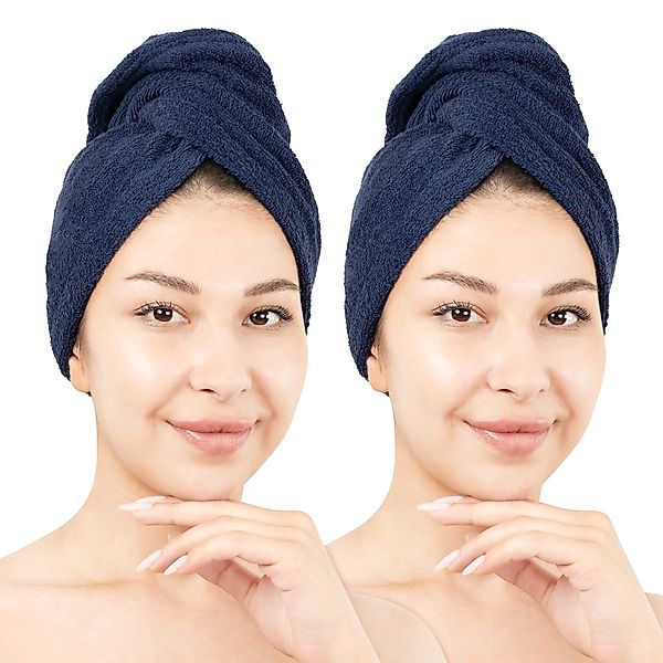 HAMMETEX Turban-Handtuch "2er Set Haarturban Damen, 100% Baumwolle, Flausch günstig online kaufen