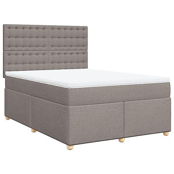 vidaXL Boxspringbett mit Matratze Taupe 140x200 cm Stoff 3291321 günstig online kaufen