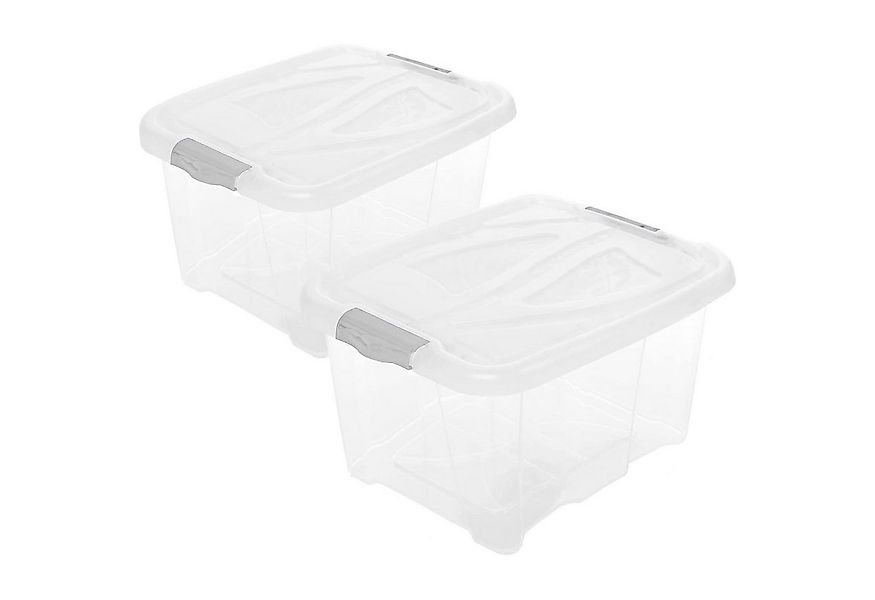 Centi Aufbewahrungsbox Stapelboxen transparent mit Deckel, stapelbar (2er-S günstig online kaufen