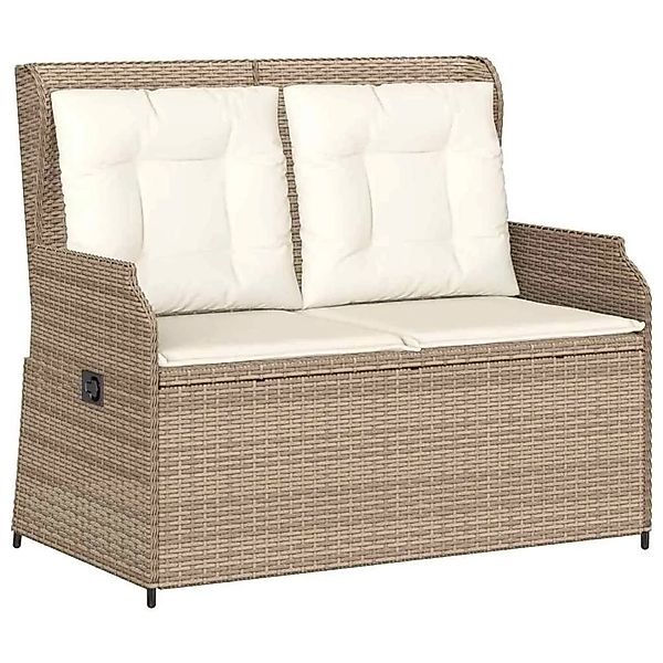 vidaXL Gartenbank mit Kissen Beige Poly Rattan 3394462 günstig online kaufen