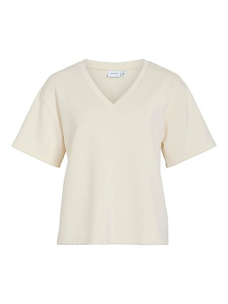 Vila T-Shirt V-Ausschnitt, Kurzarm, Casual Fit, günstig online kaufen