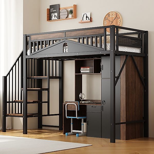 KLAM HOME Hochbett Metall-Hochbett 90 x günstig online kaufen