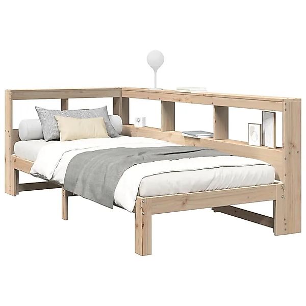 vidaXL Massivholzbett mit Regal ohne Matratze 90x190 cm Kiefer 3324403 günstig online kaufen
