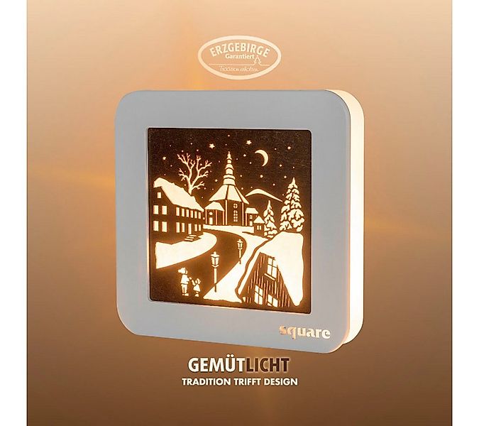Weigla LED-Bild Square Standbild Seiffen,Batterie & Timer,WEIẞ-BRAUN,Made i günstig online kaufen