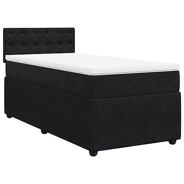 vidaXL Boxspringbett mit Matratze Schwarz 100x200 cm Samt2108171 günstig online kaufen