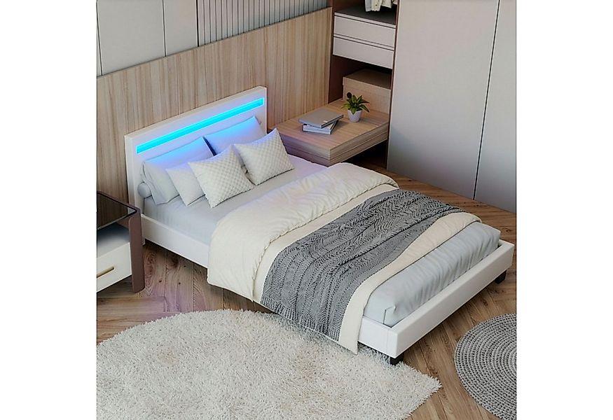 Juskys Polsterbett Paris, 120x200 cm, Kunstleder, hohes Kopfteil, robustes günstig online kaufen