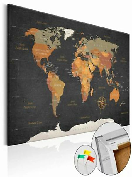 artgeist Pinnwand Bild Secrets of the Earth [Cork Map] mehrfarbig Gr. 90 x günstig online kaufen