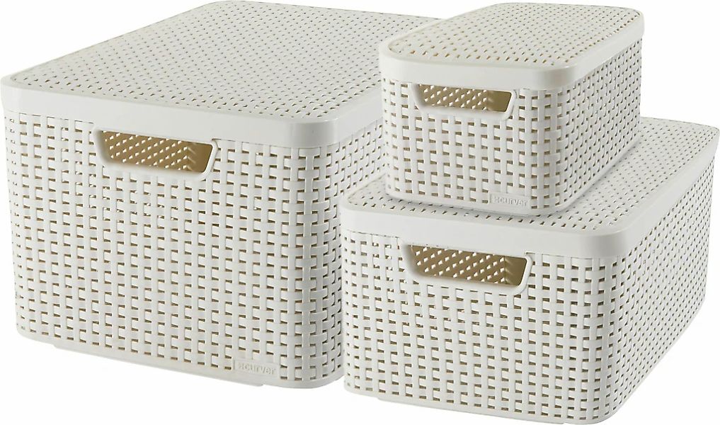 Curver Organizer "Style Box L+M+S", (Set, 3 St.), Aufbewahrungsbox, stapelb günstig online kaufen