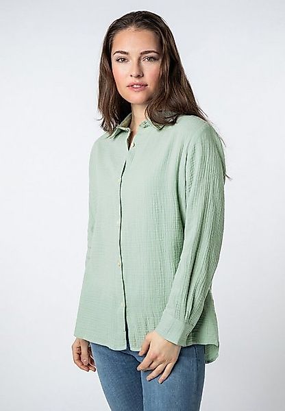SUBLEVEL Langarmbluse Overcut Musselin Bluse Oversize Fit günstig online kaufen